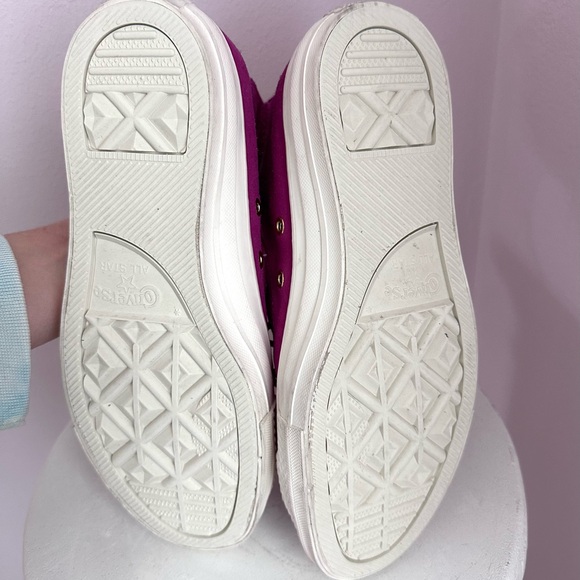 Converse Chuck Taylor All Star Scallop High Top Suede Sneaker Women US 7.5 Pink - Picture 4 of 7